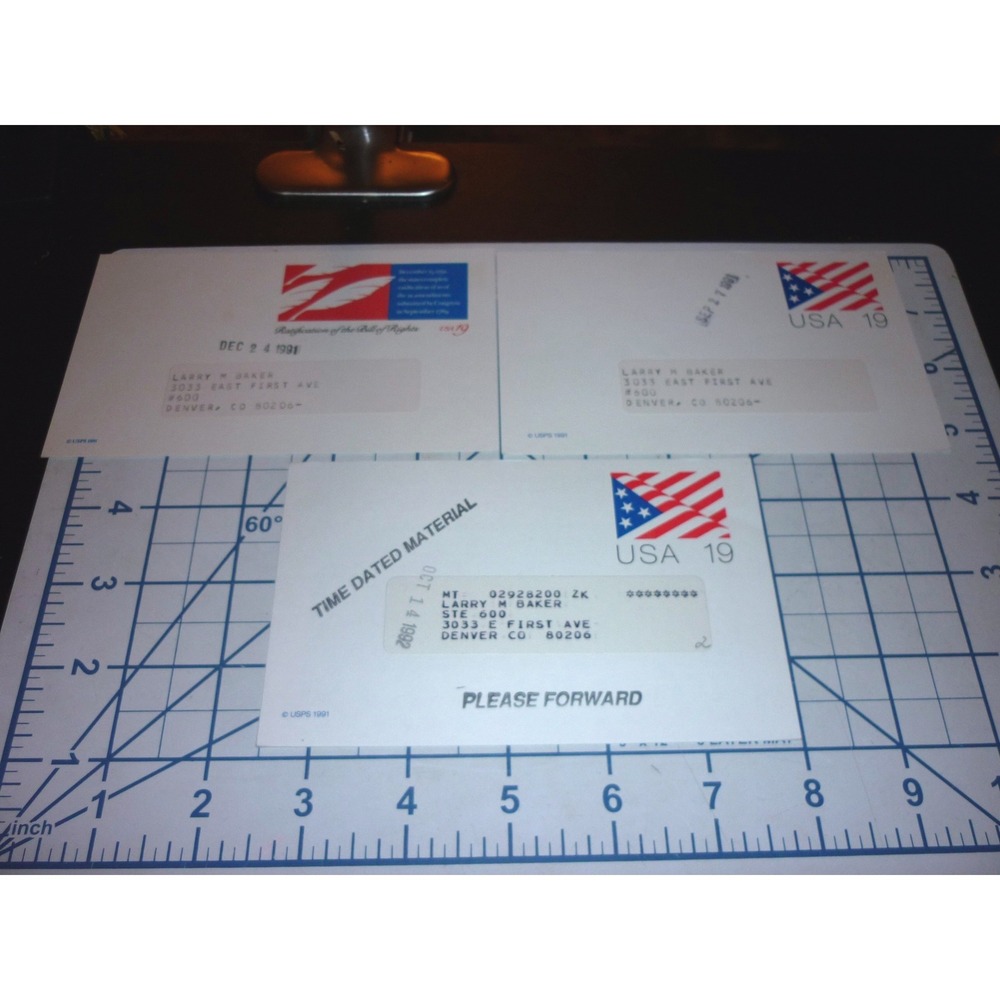 Vintage 1991 1992 USPS 19c Postal Cards Colorado Bar Association Legal Ephemera